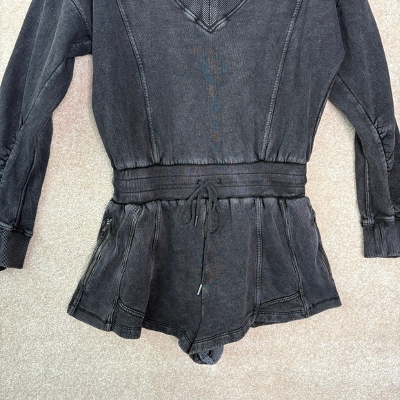 FREE PEOPLE MOVEMENT Intercept Romper Women's Medium Washed Black - Picture 4 of 13